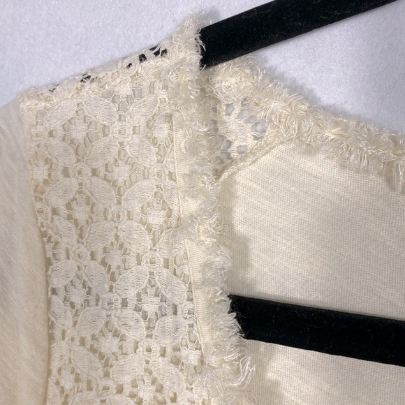 Anthropologie Elegant Cream Lace Women's Tunic Top size large - Picture 13 of 14